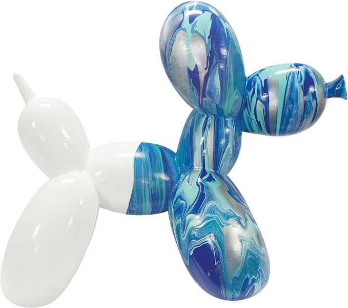 DIY Paint Pouring Kit – 1 XL Balloon Dog, 4 Acrylic Pour Paints, Mixing Cups & Tools, Create Unique Marbled Art, Fun Hands-On Craft Kit for Kids & Adults, Ocean Blue, Ages 5+