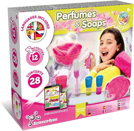 Science4you Perfumes & Soaps - Perfume and Soap Making Kit for Kids - Educational Science Kits with 12 Science Experiments - Craft Sets for Girls and Boys - Science Kits for Kids Age 8 9 10+
