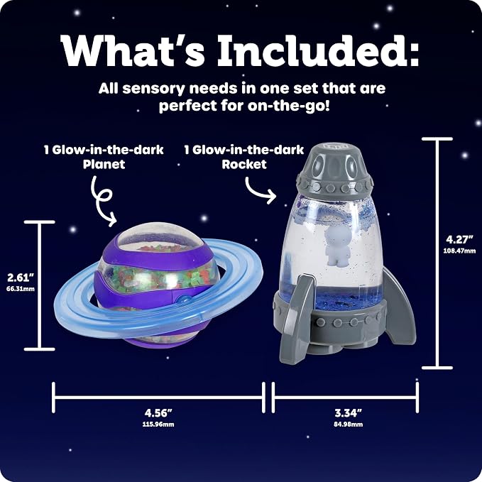 Learning Resources Soothing Space Sensory Fidget Set: Calming Sensory Toys, Tactile STEM Fidgets for Kids, Cute Planet Spinner, Calm Down Corner Supplies & Cool Gifts for Toddlers Ages 3+