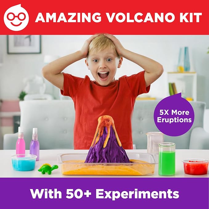 Doctor Jupiter Erupting Volcano Science Kit for Kids Ages 8+, STEM Toy | Erupting Volcano Science Kit, 50+ Experiments, Birthday Gift for Boys Ages 8,9,10,11,12, STEM Learning & Educational Toy