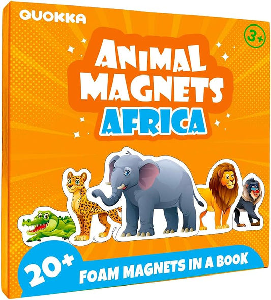 Travel Magnetic Puzzles for Toddlers 1-3 - 20+Pcs Toddler Puzzles Ages 2-4 | Africa Magnet Puzzles with Extra-Long Play Book - Strong Magnets for Car Activities - Travel Toys for Kids Ages 3-5