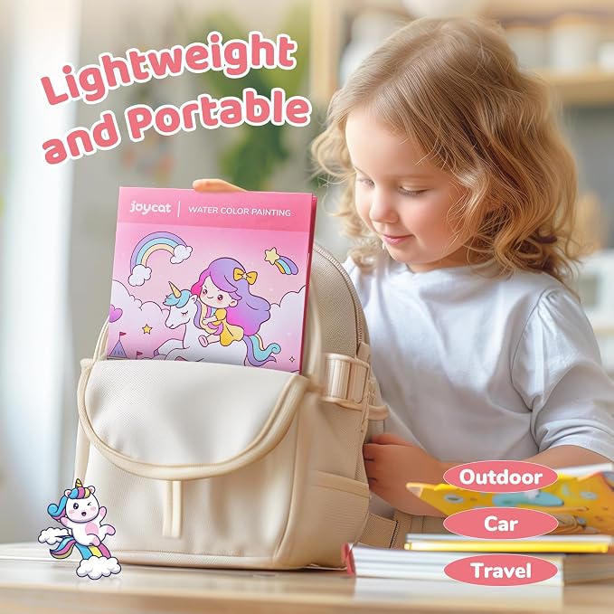 JoyCat Paint with Water Coloring Books for Toddlers (Magical Pony) | Watercolor Painting Set for Kids Ages 3-5 & 4-8, Arts & Crafts Drawing Activity Travel Toy, Birthday Gifts for Boys & Girls