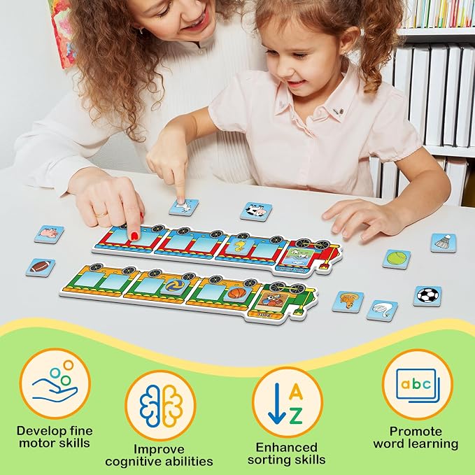 Quilinz Magnetic Sorting Toys,Animal&Vegetable&Fruit&Food&Ball Fridge Magnets for Kids,Recognition Games,Toddler Magnets for Refrigerator Whiteboard,Matching Game,Preschool Learning Activity