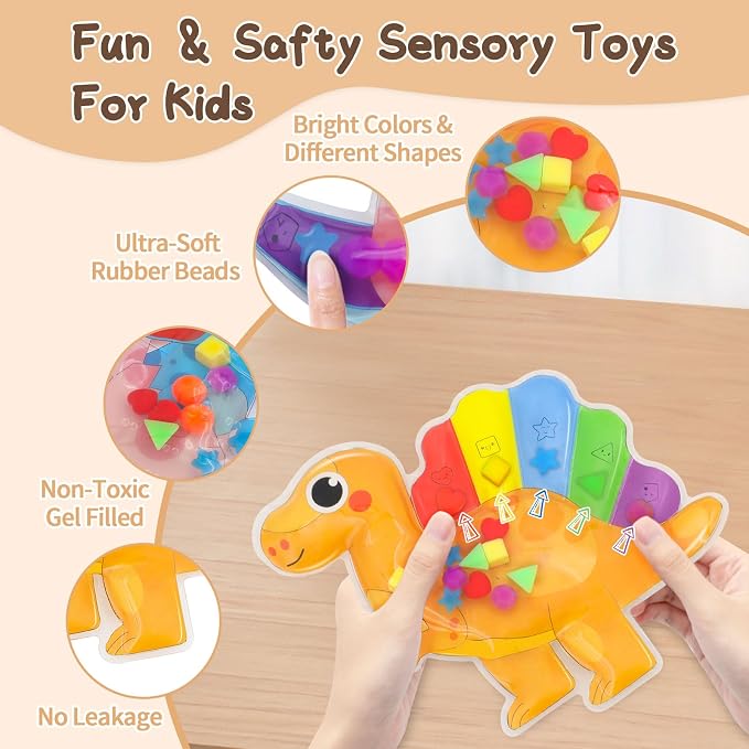 Color Sorting Toys Sensory Toys for Toddlers - 2 Pack Fidget Toys for Preschool Learning Activities, Cute Animal-Shaped Educational Montessori Toy for Kids, Squeeze Toys for with Color Stacking