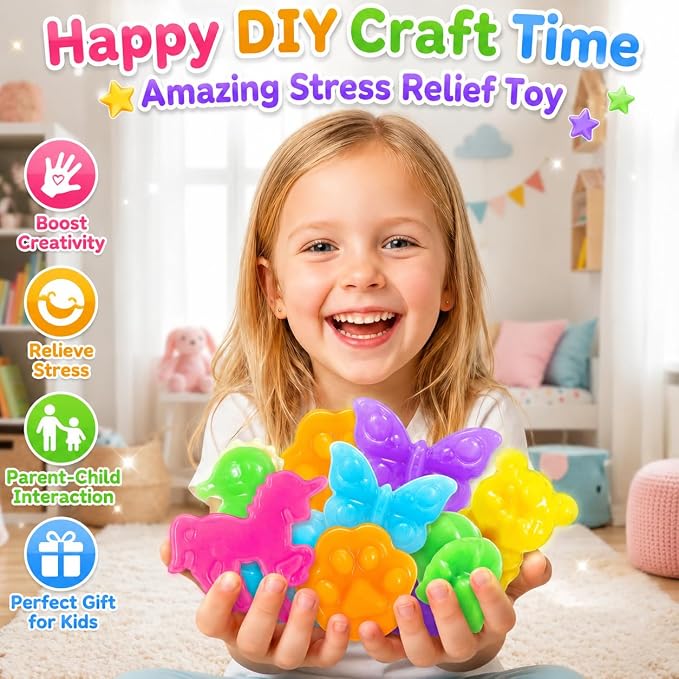 Carolart Squishy Making Kit, DIY Squishies Maker, Craft Kits for Kids | DIY squishy toys with fast curing nonsticky material, STEM arts & crafts activity kit, gift for girls and boys ages 6-12