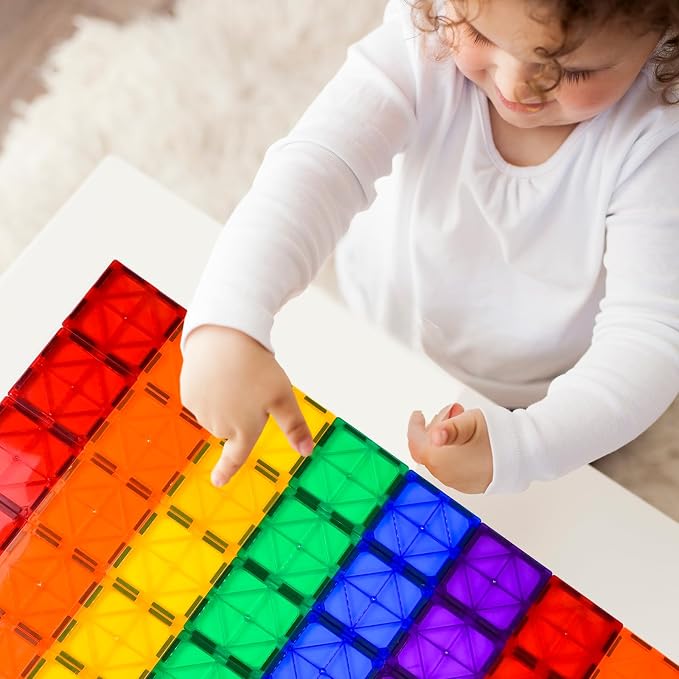 CuteTiger Mangetic Tiles, 100PCS Magnet Building Toys, Magnetic Building Set for Kids, Stacking Blocks, Perfect STEM Toys Gift for Boys and Girls