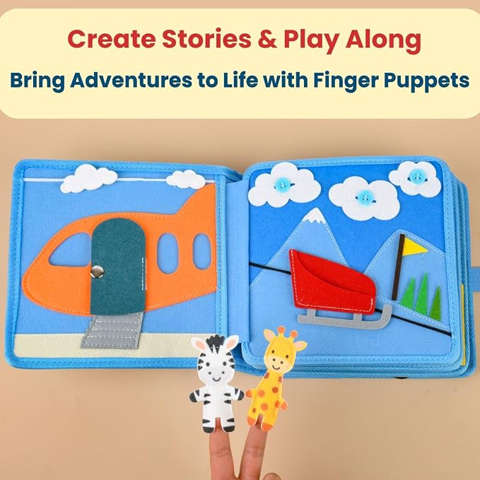 Busy Book for 1 Year Old – Montessori Busy Book for Toddlers 1–3 – Passport to Fun Travel Activity Book