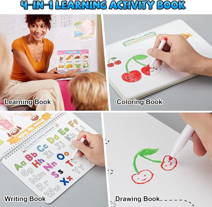 Toddler Activities Preschool Learning Busy Book - 29 Themes Binder Montessori Toys for Toddlers, Workbook Activity Autism Materials and Tracing Coloring