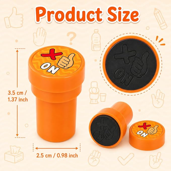 Cinrobiye 24 Pcs Hand Signal Stampers for Kids, Cute Classroom Communication Stamps, Teacher Tools, Classroom Rewards, Behavior Management, Party Favors, Goodie Bag Fillers, Small Toys