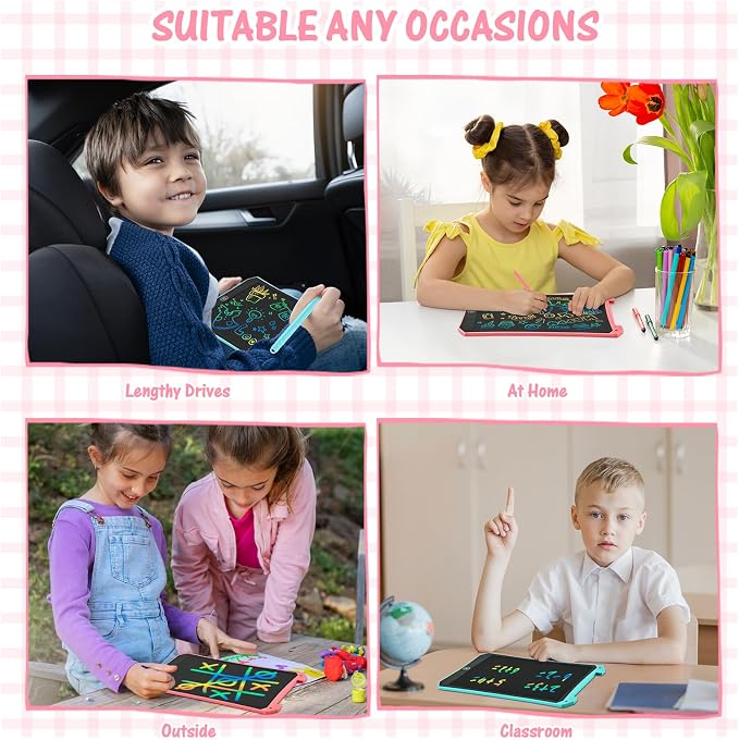 EooCoo Kids LCD Writing Tablet, Mess Free Coloring Books, Travel Toys | Toddler Toys Travel Essentials, 8.5 Inch Drawing Pad for Kids 2 Pack, Preschool Classroom Must Have, Age 3-5 Girls Boys Gifts