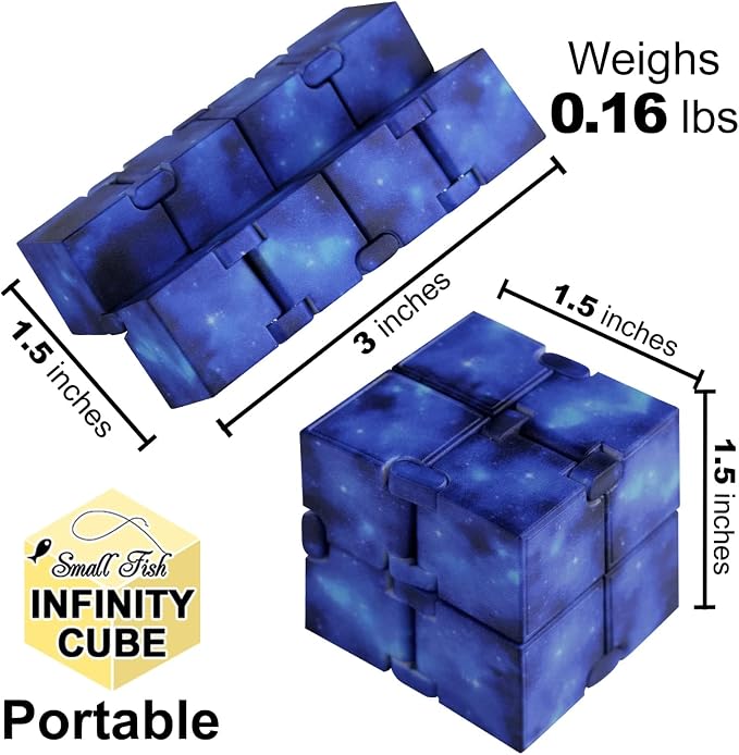 Infinity Cube Sensory Fidget Toy, EDC Tool Fidgeting Game for Kids Adults | Travel Toys Roadtrip Essential, Cool Gadget Anxiety Relief Items for Calm Down, Hand-Held Fidget Toy for Office Home School