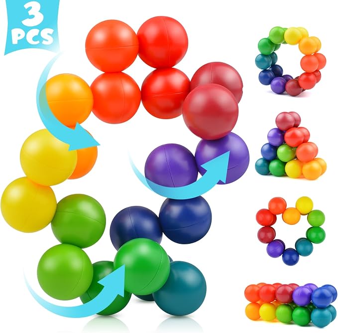 Yrissmiss 3PCS Autism Sensory Toys for Autistic Children , Sensory Fidget Toys for Adults Kids, Autism Toys for Toddlers 3-4, Travel Toys Gifts for Kids Ages 3 4 5 6 7+ ,Toddler Toys for Boys(A)