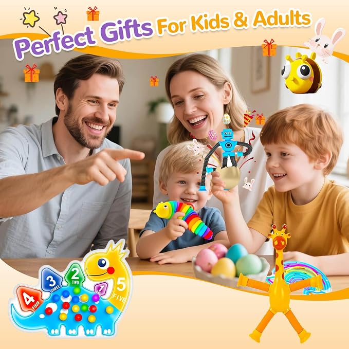 21 Pack Fidget Sensory Toys Set, Stress Relief Toys for Kids Ages 3-12 | Squishy fidget toys for stress relief, travel play, goodie bag stuffers, classroom prizes, party favors, ages 3-12
