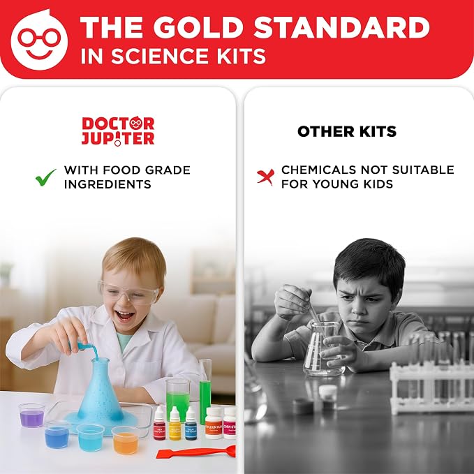 Doctor Jupiter My First Science Experiments Kit for Kids Ages 4+ | Birthday Gift Ideas for Boys & Girls 4, 5, 6, 7, 8 Year Olds, Science Kits for Kids Ages 5-7, STEM Educational Toys