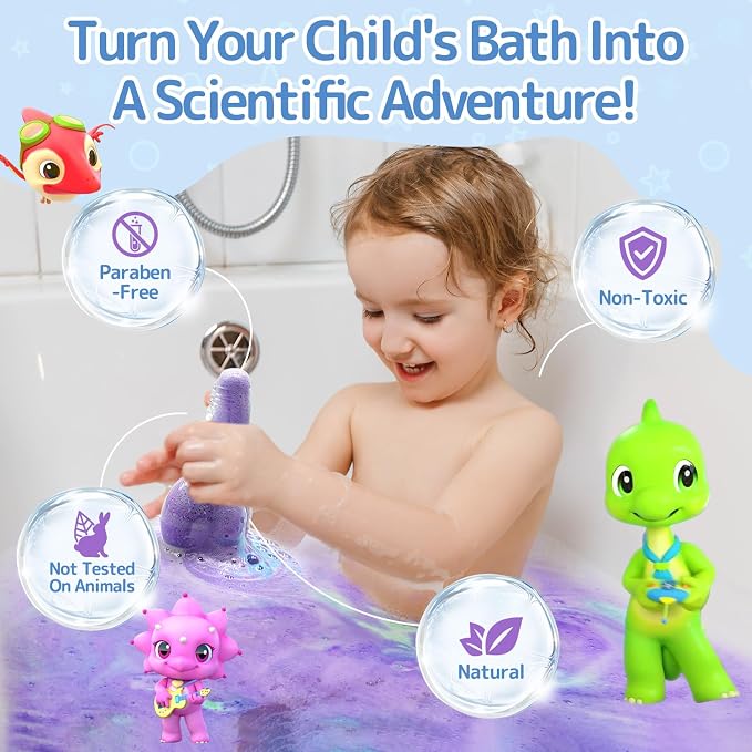 SWCANDY Kids Bath Potion, 6-Pack Fizzy Bath Bomb Science Toys, Ages 3+ | Colorful bubble bath foam creates a hands-on tub experiment for birthdays, holidays, and party favors.
