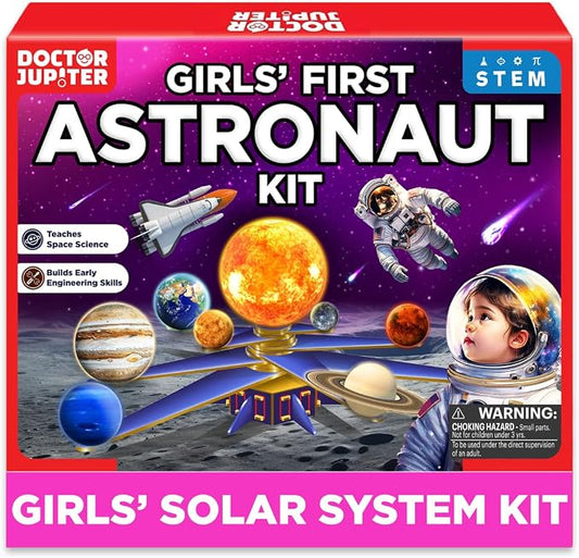 Doctor Jupiter My First Astronaut Kit for Kids Ages 5+ | Birthday Gift Ideas for Girls Ages 5,6,7,8,9,10 Years Old, My First Astronaut Kit, 4-in-1 STEM Learning Solar System Toy