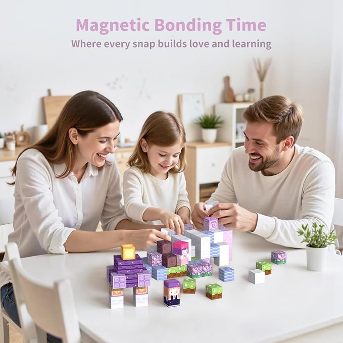 Magnetic Building Blocks 120PCS for Kids Boys Girls Ages 4-8 | Magnetic Cubes STEM Toy Set, Strong Magnets Construction Blocks, Educational Building Toy