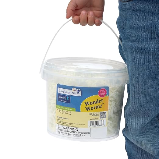Excellerations Wonder Wormz Sensory Tub - 1 lb Glow in the Dark Wiggle Sensory Material