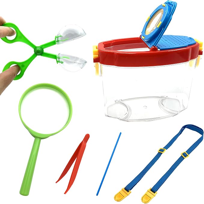 Bug Catcher Kit, Kids Bug Collection Kit, Outdoor Nature Explorer Kit with Tweezers, Magnifying Glass, Science Educational Kit, Bug Observation Container for Boys and Girls