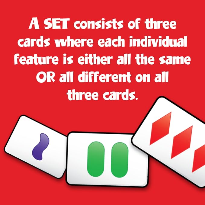 SET Enterprises SET - The Family Card Game of Visual Perception - Race to Find The Matches, For Ages 8+,81 Cards, Rules included | Award Winning, Family Game Night, Travel Games, Playing Cards Screen-Free