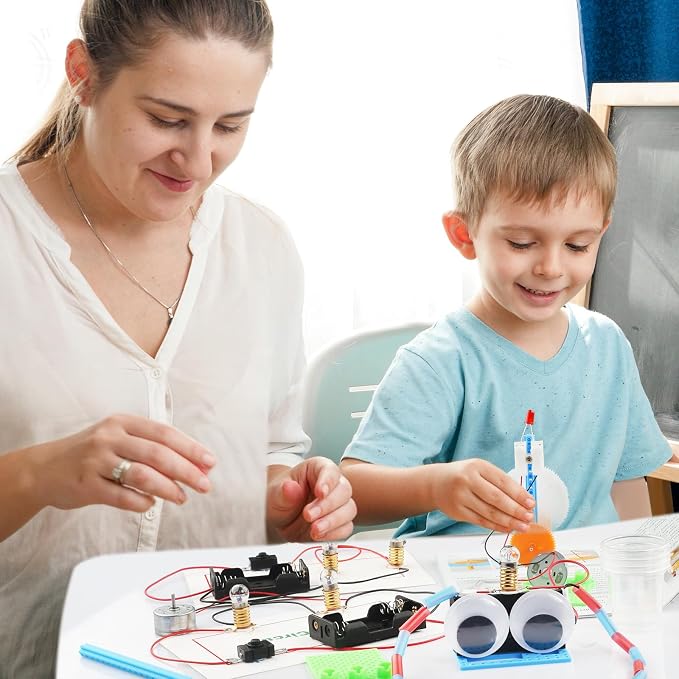 STEM Electric Circuit Kit, Electricity Science Project Light Bulb Experiments for Kids Teens, Electrical Engineering Kits Age 8-12 12-14, Fruit Energy Projects Circuits Experiment