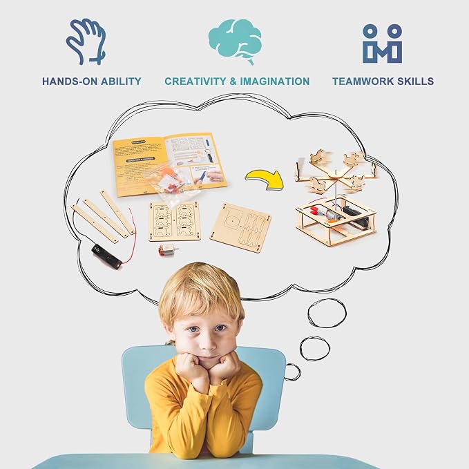5 Individual STEM Science Kits for Kids, Wood Arts and Craft Kits 8-12 | STEM Toys for Boys Girls Age 8-13 8 10 12 14 Birthday Gift Idea, 3D Puzzles Building Engineering Model Set