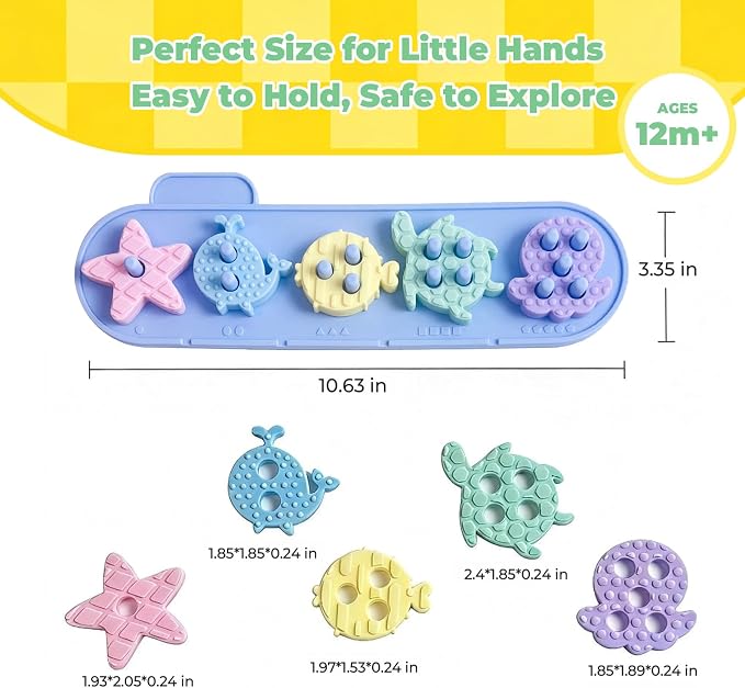 Montessori Toys for 1+ Year Old, Silicone Baby Stacking Shape Color Sorting Toys for Toddlers 1-3, Preschool Learning Activities Toddler Games, 1 2 3 Year Old Girls Boys Birthday Gifts