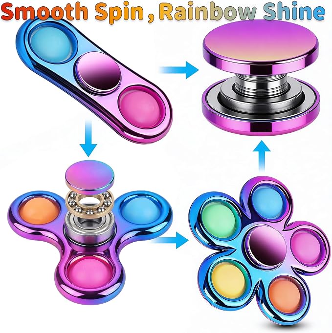 Figrol Fidget Toys 3 Pack,Pop Fidget Spinner for Kids & Adults Relieves Stress and Calm Down,Sensory Toys for Kids with Autism ADHD Toy