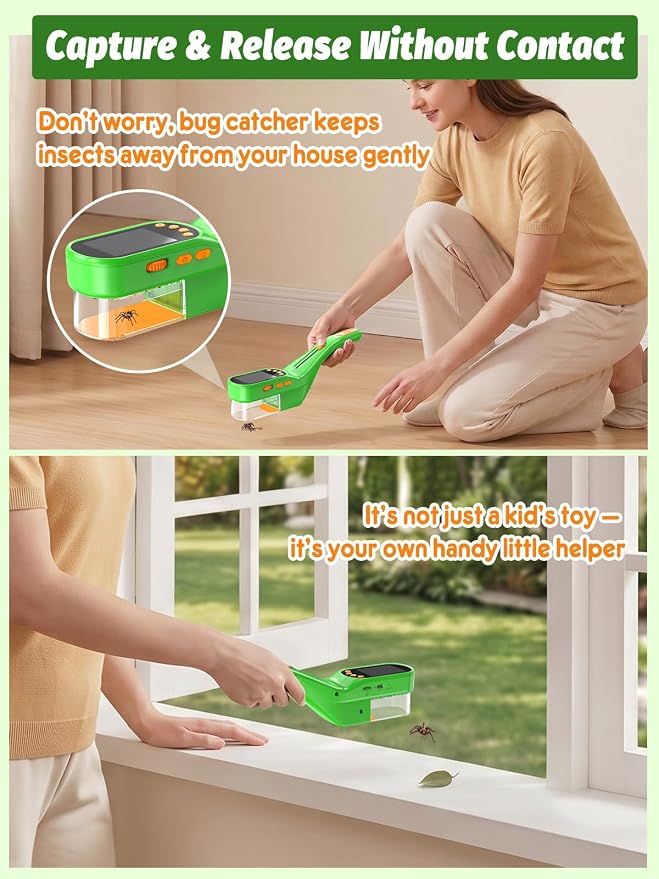 Acoath Bug Catcher, 2.4" IPS Screen Bug Catching Kit, Microscope for Kids | Handheld Digital Miniscope, Outdoor STEM Toy Portable Pocket Microscope Gifts for Age 5 6 7 8 9 10 11 12
