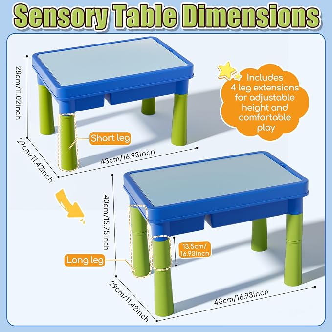 Lehoo Castle Sensory Table with Sand, Sand Table with Lid & 16 Dinosaurs | Sensory Bin with Adjustable Legs, 2.6Lbs Play Sand, Indoor Outdoor Play Sensory Toys, Beach Toy, Birthday Gift for Boys Girls