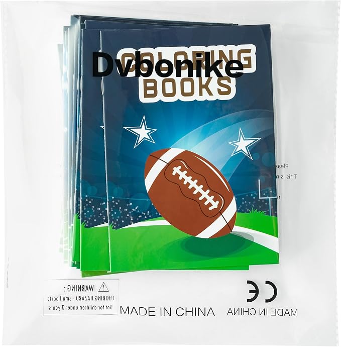 24Pcs Football Coloring Books Sport Themed DIY Color-in Pages | Football Helmet Glove Trophy, Drawing Booklet Bulk, Party Favors, Gifts, Classroom Reward, School Supplies, Art Activity
