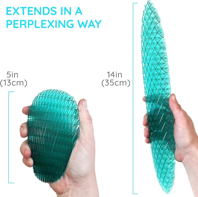 Morf Worm 3D Sensory Figgy Fidget Toy, Cyan, Large | Quiet Fidget Toy: Sensory toy for focus and stress relief; satisfying tactile play for classrooms, desks, and travel