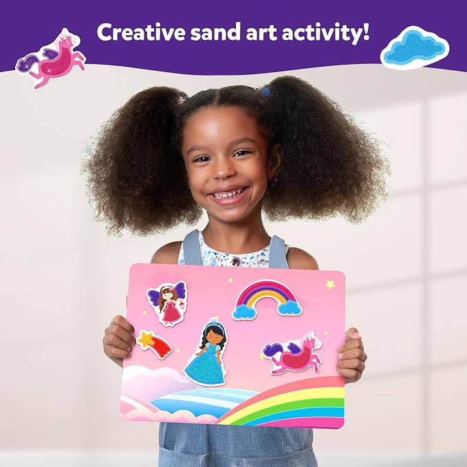 Skillmatics Sand Art – Unicorn & Princess, Preschool Craft & Activity Kit | Sensory Play, 50+ Colorful Stickers, Hands-On DIY Activity for Kids, Gifts for Girls & Boys, Ages 4, 5, 6, 7, 8, 9, 10
