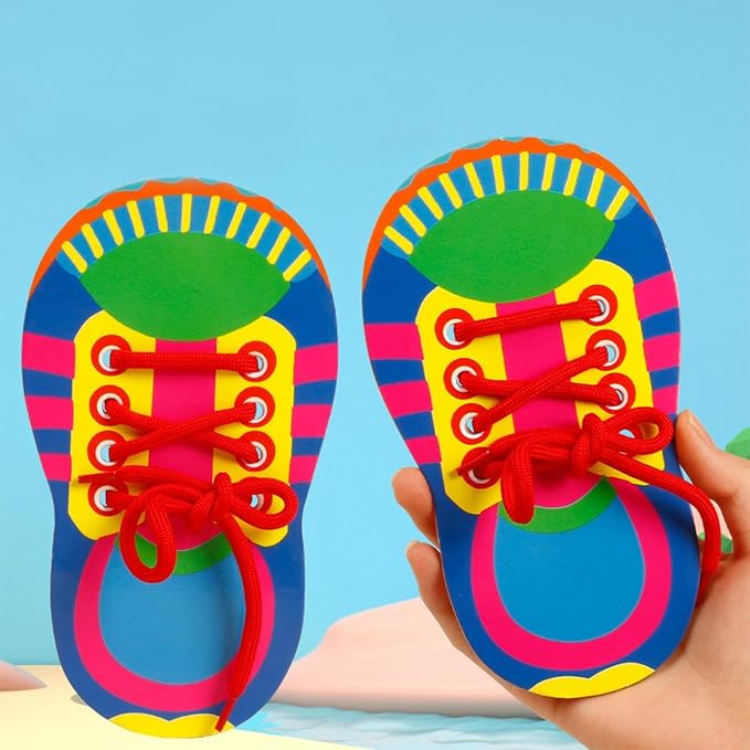 Shoes Tie Practice for Toddler, Learn to Tie Shoes, Fillable Shoelace Threading Teaching Lacing Tool, Shoe Tying Practice Toy for Boys Girls, 2 Pack, IA05HS6845V0E5G9