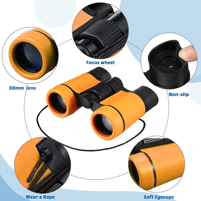 Yunsailing 6 Pcs Binoculars for Kids for Age 3-12 Years | Binoculars, Shock Proof Toy, Outdoor, Gift ,Hunting Folding, Small Telescope, for Bird Watching Learning Exploration