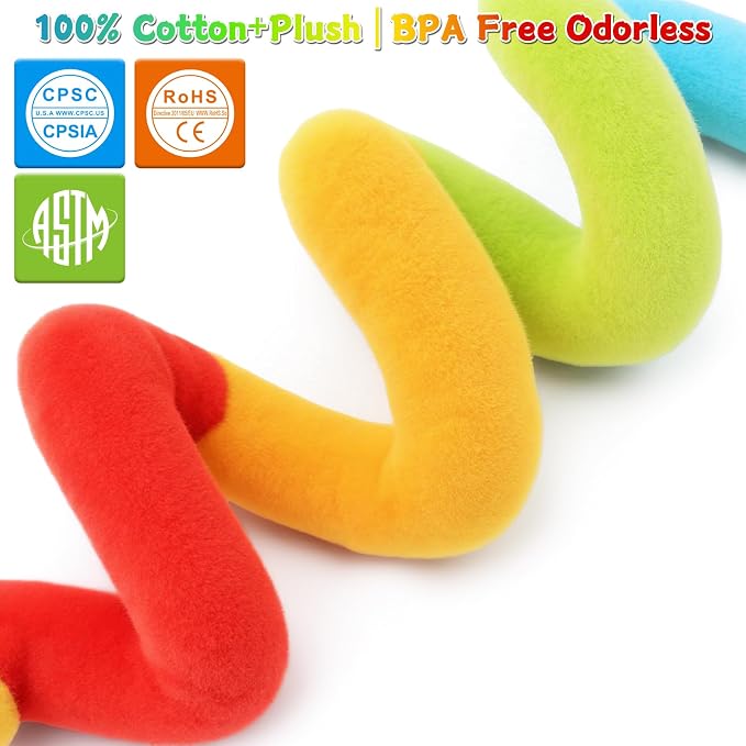 Spiral Car Seat Toys for Babies 0-12 Months | Baby Sensory Soft Plush Hanging Toys, Stroller Crib Accessories, Essentials for Expecting Moms, Baby Shower Registry Gift