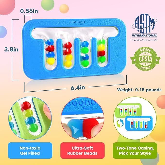 Squishy Sensory Fidget Toys for Kids: Quiet Fidgets for Toddlers Children Autism Calming, Stress for Classroom Office Travel, Color Sorting Montessori Toys for Proschool