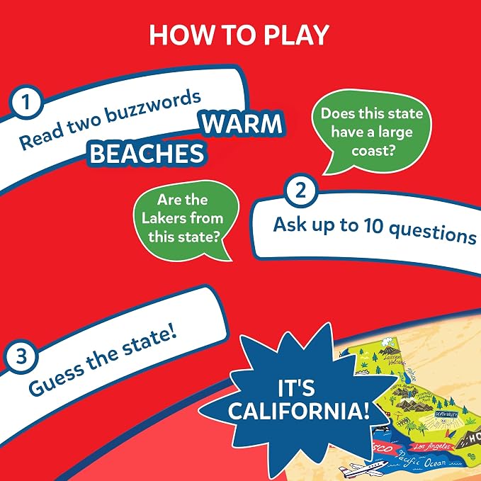 Skillmatics Guess in 10 – States of America, Geography Game, Gift for Kids | Educational Cards, History Trivia, Family Game Night, Travel Toy, Board Game, Screen-Free Fun, Boys & Girls Ages 8 and Up