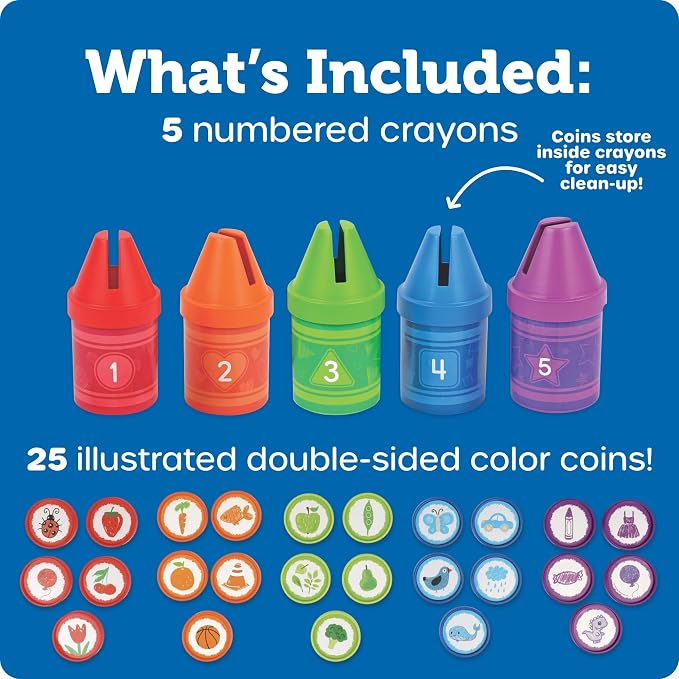 Learning Resources Counting Crayons | Color Sorting and Counting Toys, Math Counters for Kids, Toddler Learning Toys, Math Manipulatives, Teacher Must Haves