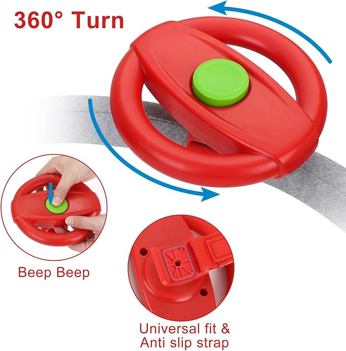Accmor Stroller Steering Wheel Toy, Steering Wheel for Shopping Carts | Simulated Steering Wheel Universal Detachable Pretend Driving Funny Stroller Toy Attachment