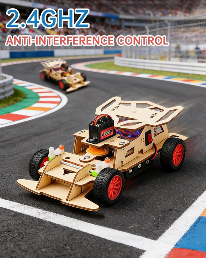 STEM Kits for Kids 8-10, STEM Toys for Boys Ages 8-13, Remote Control Car, Wooden 3D Puzzles Science Kits 8-12 Projects Building Model, Birthday Gifts for 9 11 14 Year Old Teen Boys Girls