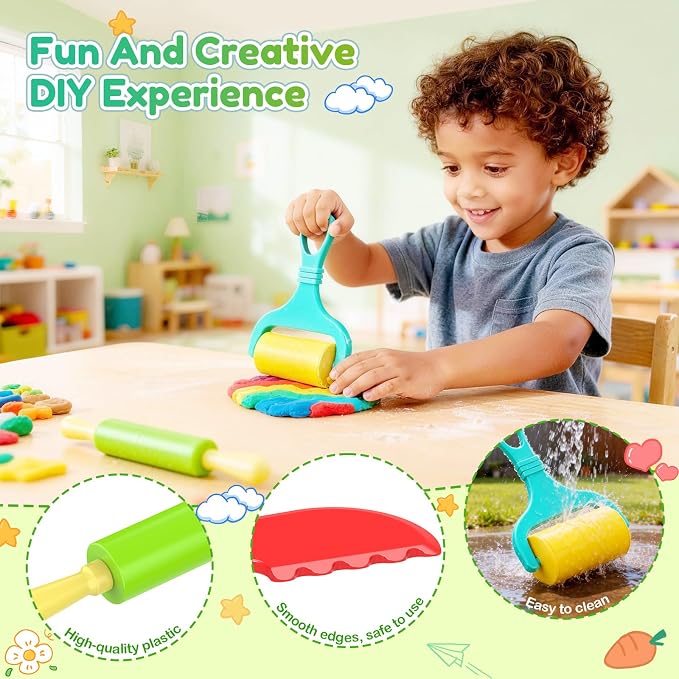 34PCS Sensory Bin Filler Tools,Fine Motor Skills Handy Sensory Bin Scooper Set with Scoops,Tweezers,Beach Shovels,Kettle,Rake,Sensory Table Bin Accessories for Counting Sorting Hammering Pounding