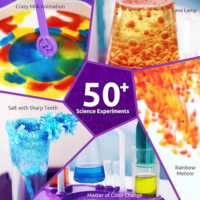 Science Can Science Kits for Kids Age 8-12, 50+ Science Experiments Sets | STEM Learning Toys, Unique Chemistry Lab, Safety Goggle, Illustrated Manual, Birthday Gifts for 8 9 10+ Year Old Girls Boys