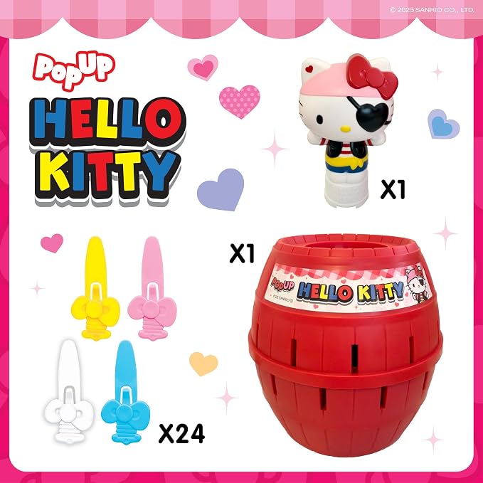 TOMY Pop Up Hello Kitty - Fast-Paced Surprise Action Game with Pop-Up Figure - Officially Licensed Hello Kitty Game from Sanrio - 2–4 Players - Ages 4+