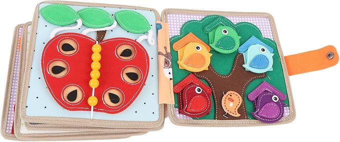 Felt Activity Book for Toddlers Educational Sensory Quiet Travel Toy Soft Fabric Interactive Pages Fine Motor Skills Learning 2 3 Year Olds