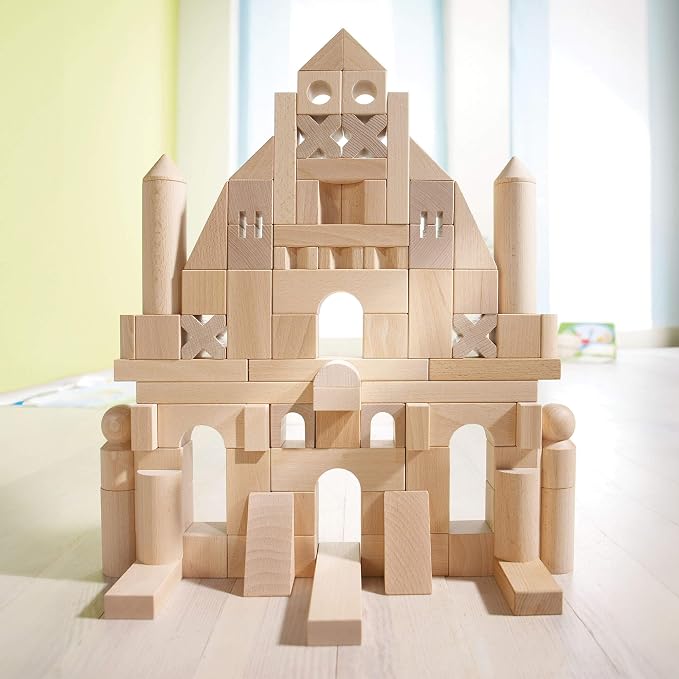 HABA Extra Large Wooden Building Blocks 102 Piece Set: Open-Ended Stacking Toys, Toddler Blocks, and Wooden Toys Made in Germany for 1 Year & Up