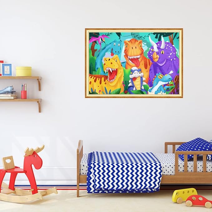 Jumbo Floor Puzzle for Kids,48 Piece Dinosaur Jigsaw Puzzle Ages 3-8 | Large Puzzle,Extra-thick Cardboard,Preschool Learning Toy,35x24 in Completed,Ages 3-8,Birthday Gift for Boys and Girls