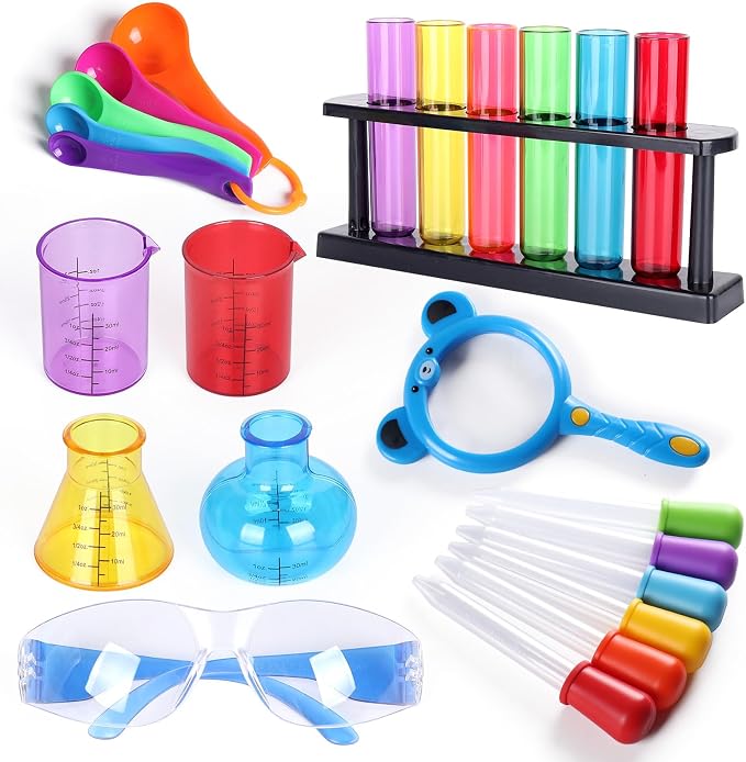 Science Kits for Kids 3-5 Test Tube Droppers for Kids Chemistry Set | Toddler Science Kit Test Tubes Dropper Beaker Set Science Experiments for Kids 4-6 Preschool Science Center Materials STEM