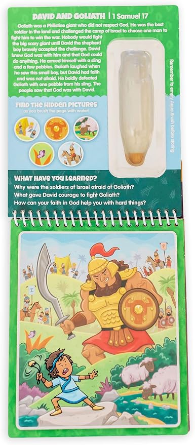 Aqua Brush Old Testament #2 Color with Water Activity Book, Bible School, Preschool, Elementary, Primary, Christian, Religion, for Kids Ages 3+