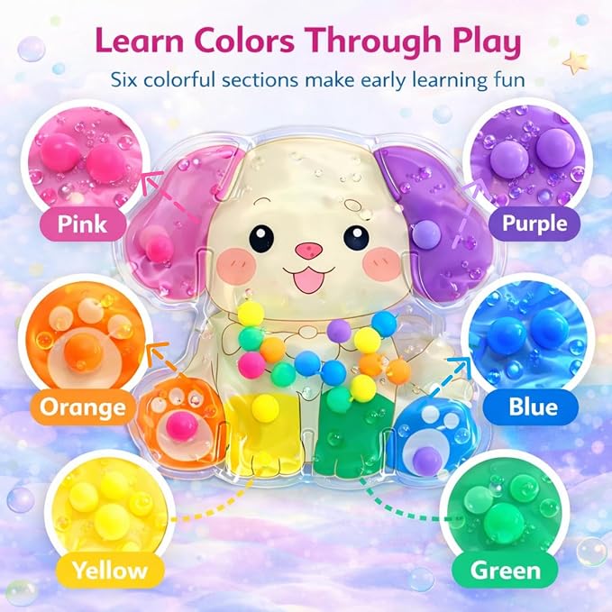 Sean's Choice Color Sorting Sensory Toys for Toddlers, Roadtrip Travel Essenstial Fine Motor Autism Fidget Preschool Classroom Activities for Kids (Dog)
